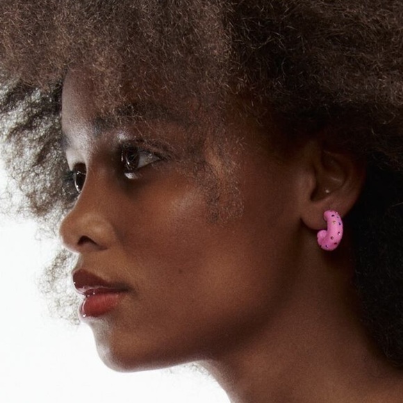 NWT. Zara Purple/Pink Pack of Clay Rhinestone Earrings. - Picture 6 of 12